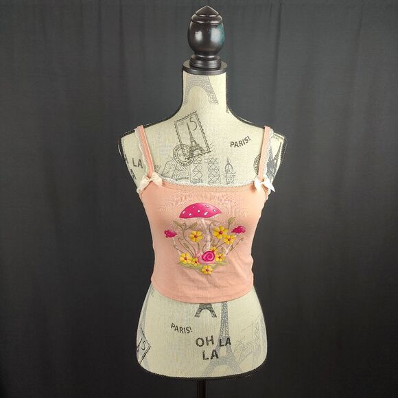 Dollskill ♡ Sugar Thrillz ♡ Coquette Mushroom Lace Tank top - Picture 1 of 5